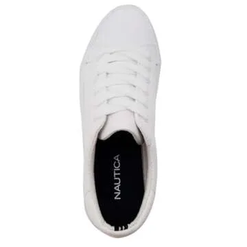 Nautica Women Fashion Sneaker Lace-Up Tennis Casual Shoes for Ladies-Aelisa-White-Size 7