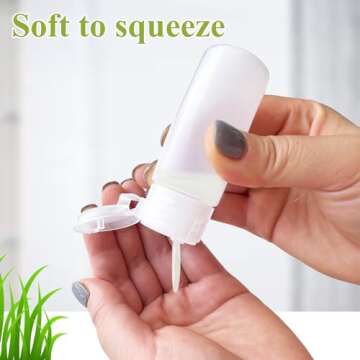 DNSEN Travel Bottles for Toiletries - TSA Approved, 1oz Leakproof Squeezable Bottles with Labels (6 ...