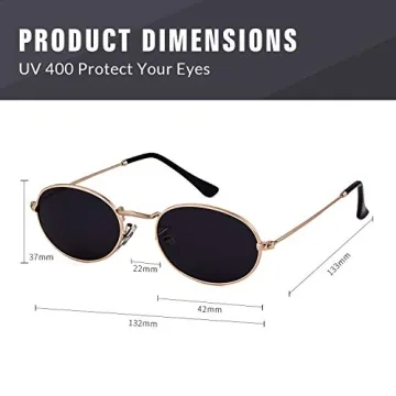 GIFIORE Oval Sunglasses Retro 90s Trendy Eyewear