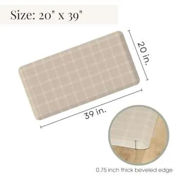 Anti Fatigue Mat by Laurel Lane Co. – Designer Anti Fatigue Mats for Kitchen Floor, Kitchen Mats for Floor, Desk Mat – Cushioned 0.75" Thick – Stain Resistant – Non-Skid Bottom – 20" x 39"
