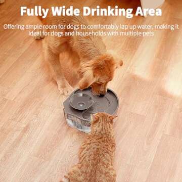 Vekonn Dog Water Fountain, 5L/169oz Pet Water Fountain with Transparent Design and 3 Filters, Dog Fo...