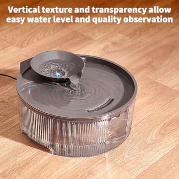 Vekonn Dog Water Fountain, 5L/169oz Pet Water Fountain with Transparent Design and 3 Filters, Dog Fountain with Quiet Pump Ideal for Dogs, Cats and Multi-pet households