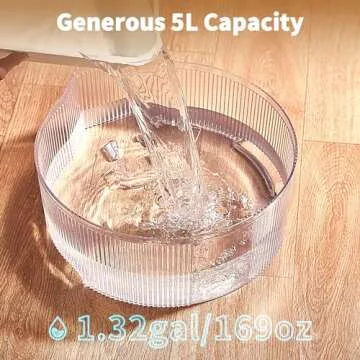 Vekonn Dog Water Fountain, 5L/169oz Pet Water Fountain with Transparent Design and 3 Filters, Dog Fountain with Quiet Pump Ideal for Dogs, Cats and Multi-pet households