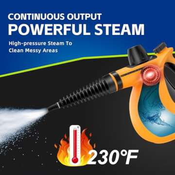 Handheld Steam Cleaner, Pressurized Multi-Surface Steam Cleaner with 11pcs Accessories, Chemical Fre...