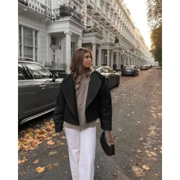 Stylish Pea Coat for Women - Tankaneo Cropped Jacket