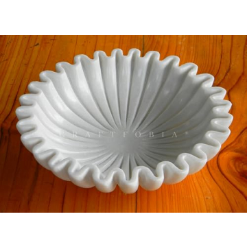 CRAFTFOBIA HandCrafted Marble Bowl/Antique Scallop Bowl/Fruit Bowl/Vintage Ring Dish/Decorative Ruff...