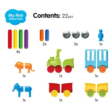 SmartMax STEM Magnetic Animal Train Play Set for Toddlers