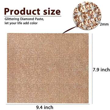 Outus 12000 Pcs Bling Bling Rhinestone Sheet Rhinestones Sticker DIY Car Decoration Sticker Self Adhesive Glitter Crystal Gem Stickers for Car Decoration, 9.4 x 7.9 Inch(AB Color)