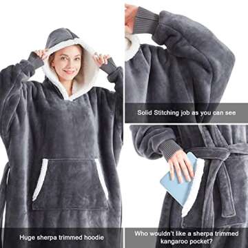 Touchat Wearable Blanket Hoodie - Cozy Oversized for All