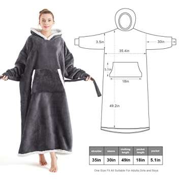 Touchat Wearable Blanket Hoodie - Cozy Oversized for All