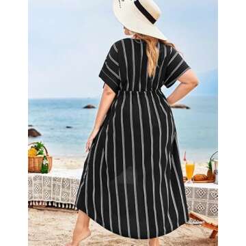 IN'VOLAND Plus Size Long Beach Cover Up for Women