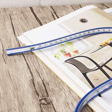 Mr. Pen- Ruler, 24 Inch Rulers for Drawing and Sewing, Curved Ruler, Bendable Ruler, Flexible Curve Template, Flexi Curve, Flexible Ruler for Engineering