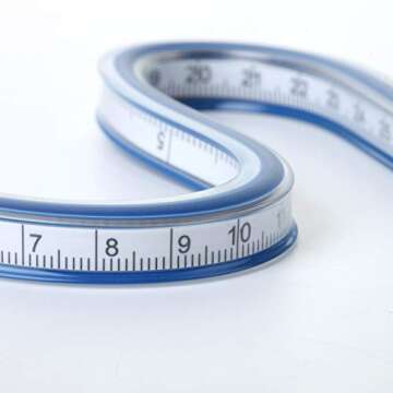 Mr. Pen- Ruler, 24 Inch Rulers for Drawing and Sewing, Curved Ruler, Bendable Ruler, Flexible Curve Template, Flexi Curve, Flexible Ruler for Engineering