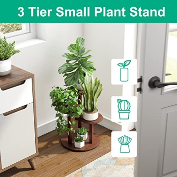 Sturdy 3-Tier Bamboo Plant Stand Indoor Outdoor Use
