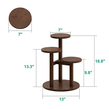 Sturdy 3-Tier Bamboo Plant Stand Indoor Outdoor Use