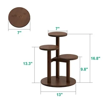 Sturdy 3-Tier Bamboo Plant Stand Indoor Outdoor Use