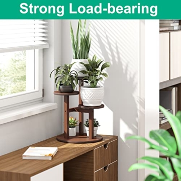 Sturdy 3-Tier Bamboo Plant Stand Indoor Outdoor Use