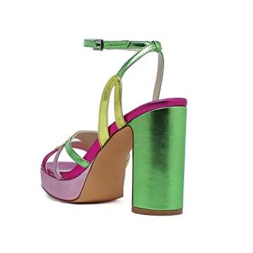 Stylish Sun Gurg Metallic Pink Chunky High Heels For Women