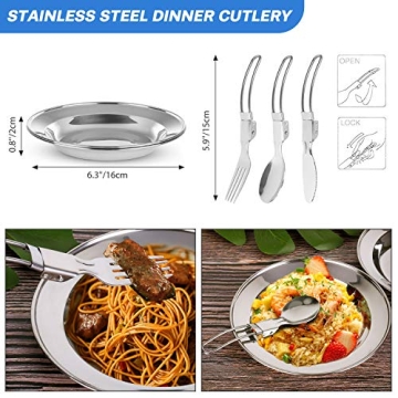 Odoland 15-Piece Camping Mess Kit - Lightweight & Durable