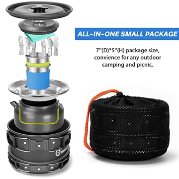 Odoland 15-Piece Camping Mess Kit - Lightweight & Durable