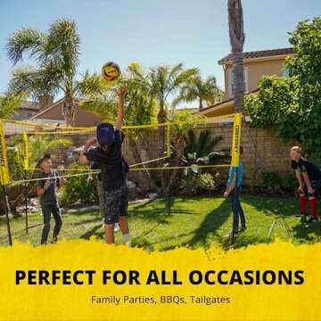 CROSSNET 4-Way Volleyball Net - Fun Outdoor Game Set