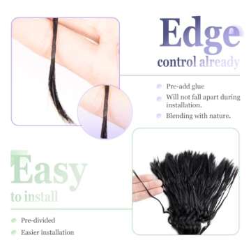 Pre-Divided Human Braiding Hair for Boho Braids Water Deep Wave Human Hair Bulk for Braiding Curly H...