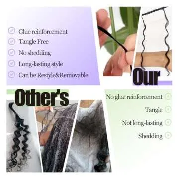 Pre-Divided Human Braiding Hair for Boho Braids Water Deep Wave Human Hair Bulk for Braiding Curly Human Hair for Boho Locs Boho Crochet Braids Human Hair Extensions (1B, 16"-160Strands)