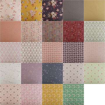 COTTONVILL Collection Cwtch 20COUNT Cotton Print Quilting Fabric (Precuts, Quarter 24pc)