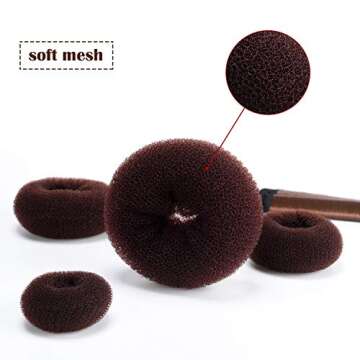 30 Pcs Hair Styling Set Hair Styling Tools Hair Accessories Donut Hair Bun Tool French Twist Hairstyle Clip Rollers U shaped Hair Pins Hair Ropes Hair Accessories for Women