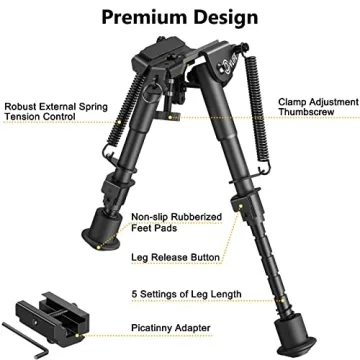 CVLIFE Adjustable Picatinny Bipod for Stability and Precision