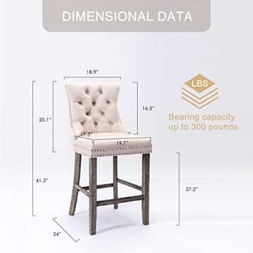 Virabit Velvet Bar Stools Set of 6 Stylish Comfort and Quality