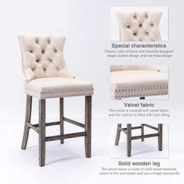 Virabit Velvet Bar Stools Set of 6 Stylish Comfort and Quality