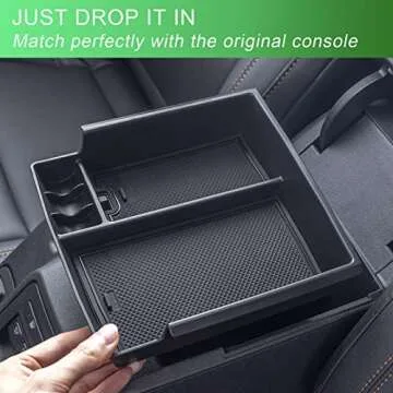 TOPINSTALL New Center Console Tray Compatible with 2021-2025 Ford Bronco Accessories, Full Size Bronco Armrest Storage Box Organizer ABS Plastic Black Insert (2/4 Door) (Not for Bronco Sport)
