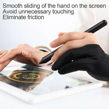 Silipull 12 Pcs Artist Digital Drawing Glove with Two Fingers Tablet Artist's Drawing Glove for Stylus Pen Graphic Tablet Sketching Painting Anti False Touch for Right Left Hand