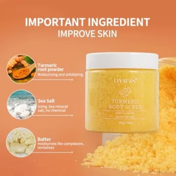 Liyalan Turmeric Body Scrub - Moisturizing Exfoliant