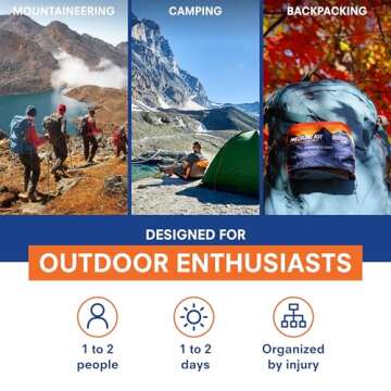 Adventure Medical Kits Mountain Series Medical Kit - Hiker - Emergency Medical First Aid Kit - for 2 People for 2 Days - Comes with a Trauma Pad, Medicine, Guide Book & More - Sunset