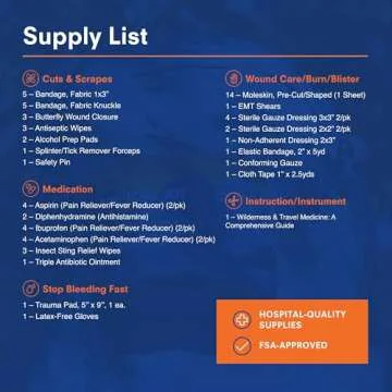 Adventure Medical Kits Mountain Series Medical Kit - Hiker - Emergency Medical First Aid Kit - for 2 People for 2 Days - Comes with a Trauma Pad, Medicine, Guide Book & More - Sunset