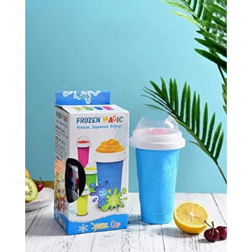 Slushie Maker Cup, Magic Quick Frozen Smoothies Cup Cooling Cup Double Layer Squeeze Cup Slushy Maker, Homemade Milk Shake Ice Cream Maker DIY it for Children and Family