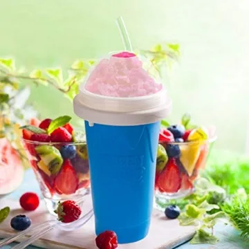 Slushie Maker Cup, Magic Quick Frozen Smoothies Cup Cooling Cup Double Layer Squeeze Cup Slushy Maker, Homemade Milk Shake Ice Cream Maker DIY it for Children and Family