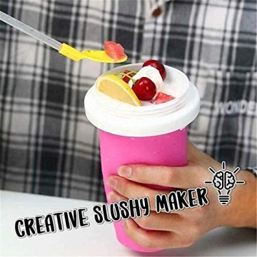 Slushie Maker Cup, Magic Quick Frozen Smoothies Cup Cooling Cup Double Layer Squeeze Cup Slushy Maker, Homemade Milk Shake Ice Cream Maker DIY it for Children and Family