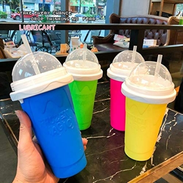 Slushie Maker Cup, Magic Quick Frozen Smoothies Cup Cooling Cup Double Layer Squeeze Cup Slushy Maker, Homemade Milk Shake Ice Cream Maker DIY it for Children and Family