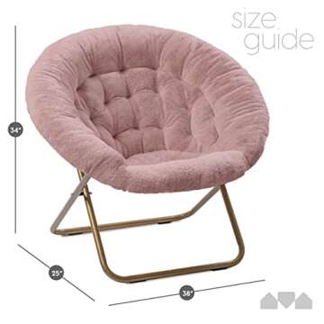 Milliard Cozy Chair/Faux Fur Saucer Chair for Bedroom/X-Large (Pink)