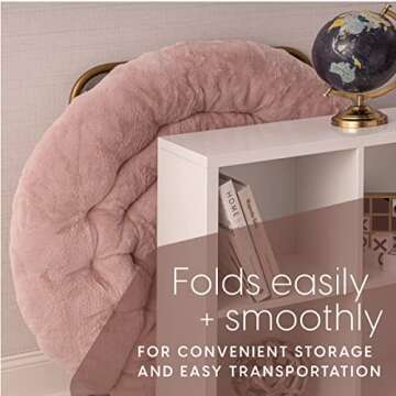 Milliard Cozy Chair/Faux Fur Saucer Chair for Bedroom/X-Large (Pink)