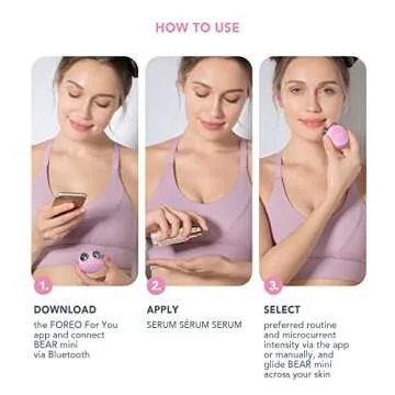 FOREO Firm & Fabulous BEAR mini + Serum Serum Serum 1 Oz Anti aging Starter Kit- Microcurrent Facial Device- Instant Face Lift- Double Chin Eliminator- Facial Skin Care Products- Gift Set- Pearl Pink