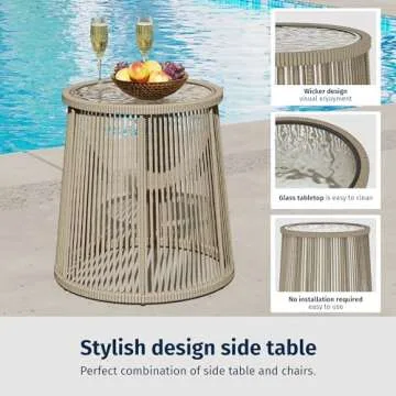 Stylish EAST OAK 3-Piece Patio Bistro Set