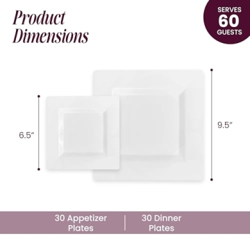 Aya's 60ct Heavy Duty Plastic Plates for Sale