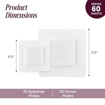 Aya's 60ct Heavy Duty Plastic Plates for Sale