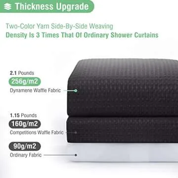 Luxury Black Waffle Shower Curtain - Heavy Duty 256GSM