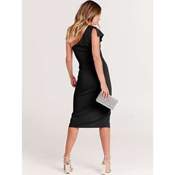 Elegant ANRABESS One Shoulder Midi Dress for Women