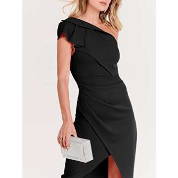 Elegant ANRABESS One Shoulder Midi Dress for Women